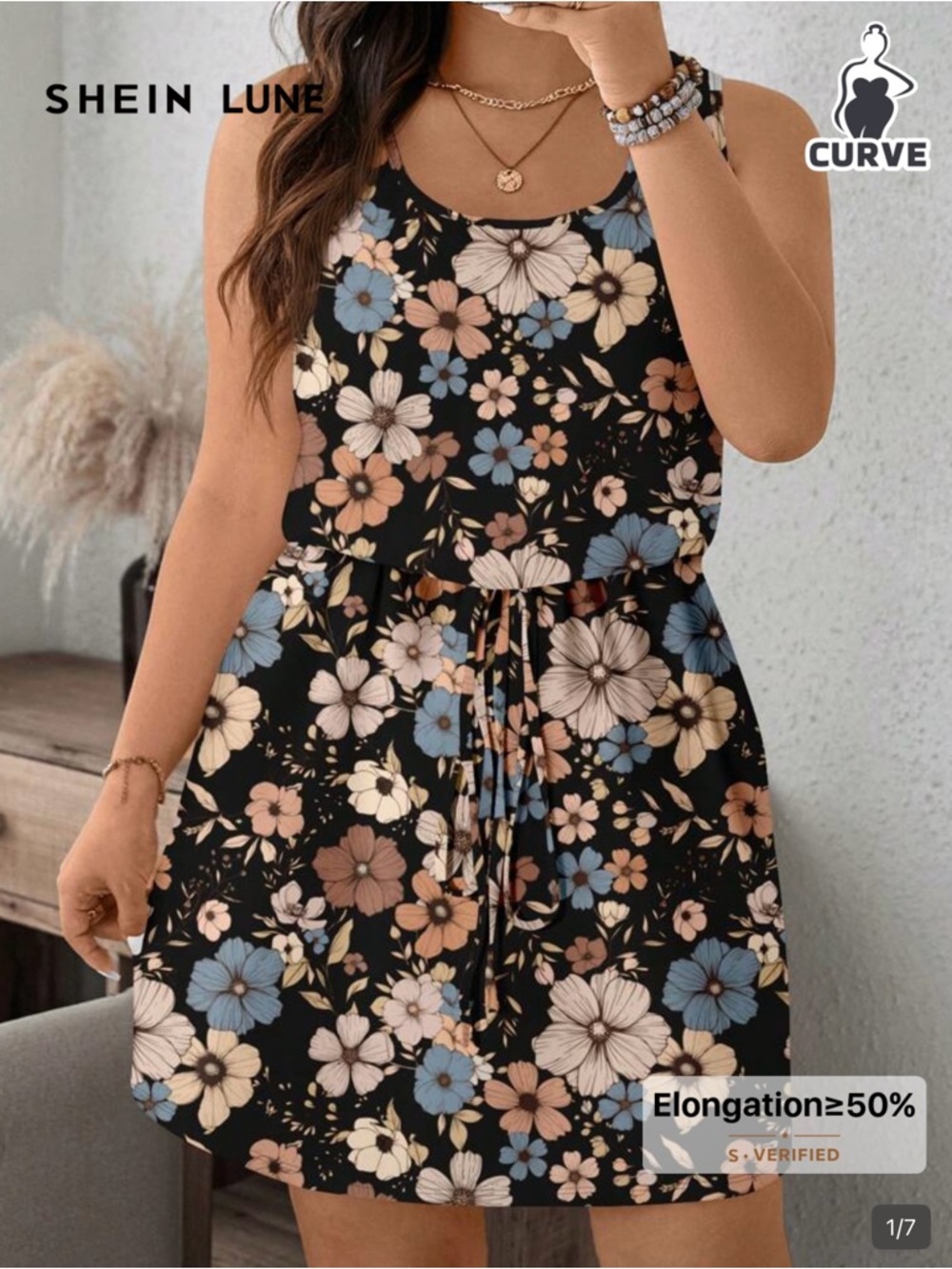 SHEIN Lune Ditzy Floral Cami Mini Dress-NEW in Original Packaging